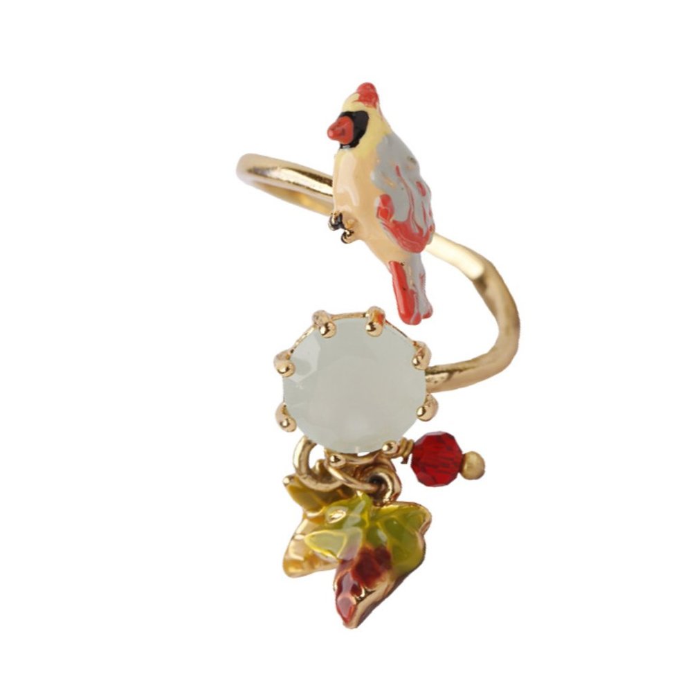 Les Nereides Cardinal And Stone Adjustable Ring